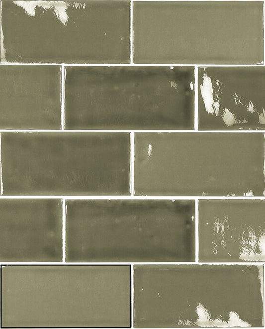 MOMENTS VICTORIAN GREEN CRACKLED 6,5X13